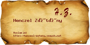 Henczel Zétény névjegykártya